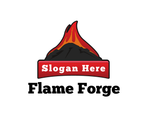 Blazing Charcoal Fire logo design