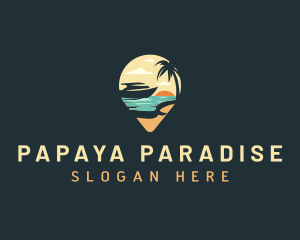 Beach Travel Cruise logo design