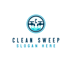 Clean Faucet Water logo design