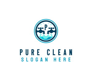 Clean Faucet Water logo design