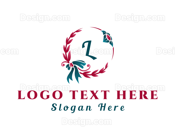 Christmas Floral Wreath Decor Logo