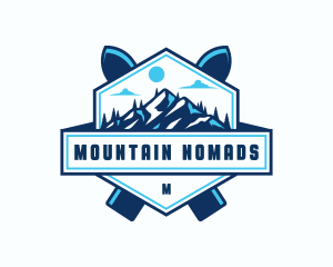 Ski Mountain Snow logo design