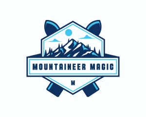 Ski Mountain Snow logo design