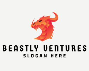 Mythical Dragon Creature logo design