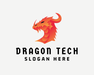 Mythical Dragon Creature logo design