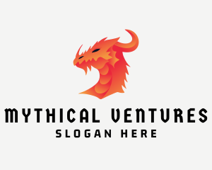 Mythical Dragon Creature logo design