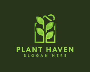 Gradient Greenhouse Plant logo design