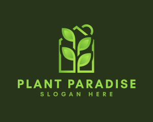 Gradient Greenhouse Plant logo design