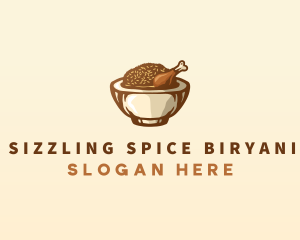 Indian Chicken Biryani Bowl logo design