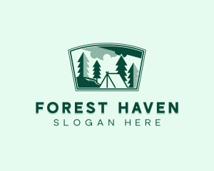 Pine Forest Camping logo design