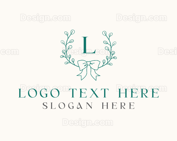 Ribbon Leaf Wreath Logo