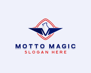 Patriotic Eagle Letter M logo design