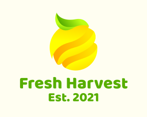 Minimalist Lemon Fruit logo design