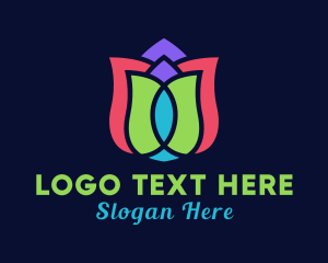 Colorful Tulip Flower logo