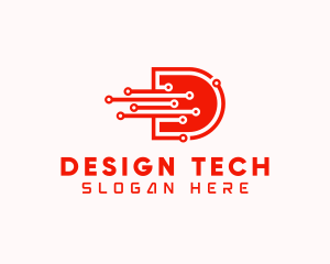 Generic Tech Letter D logo design