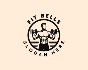 Dumbbell Weightlifter Muscular logo design