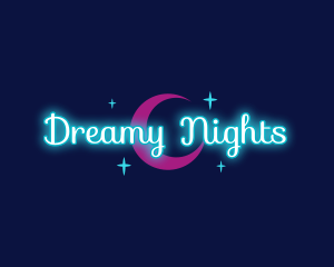 Neon Moonlight Night logo design