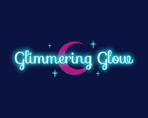 Neon Moonlight Night logo design