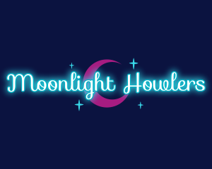 Neon Moonlight Night logo design