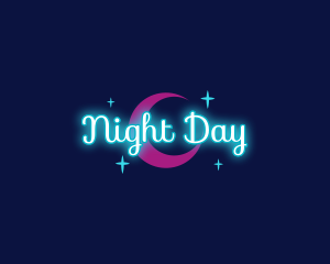 Neon Moonlight Night logo design