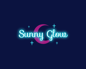 Neon Moonlight Night logo design