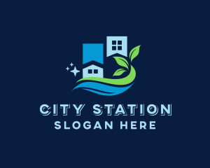 Organic City Waves Cleaning logo design