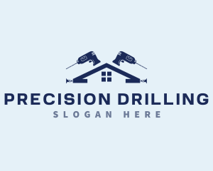 Drill House Construction logo design