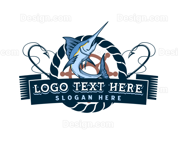 Nautical Marlin Fish Logo