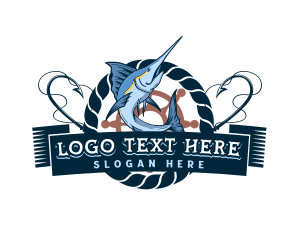 Nautical Marlin Fish logo