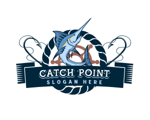 Nautical Marlin Fish logo