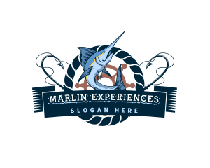 Nautical Marlin Fish logo