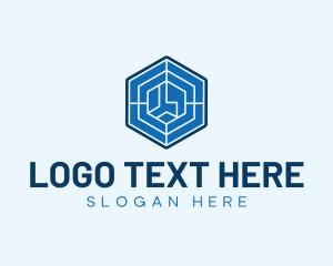 Cube Blueprint Hexagon logo