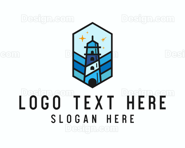 Starry Night Lighthouse Logo