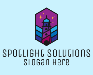 Starry Night Lighthouse Logo