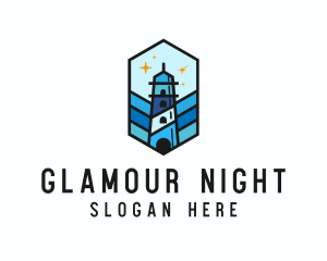 Starry Night Lighthouse logo design