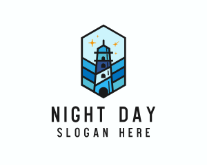 Starry Night Lighthouse logo design