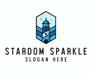 Starry Night Lighthouse logo design