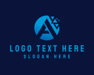 Digital Pixel Letter A logo