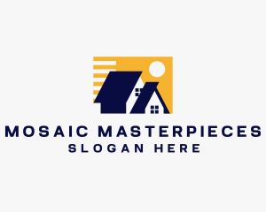 House Residential Roofing  logo design