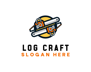 Chainsaw Logging Lumberjack logo design