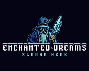 Magician Wizard Staff  logo design