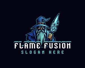 Magician Wizard Staff  logo design