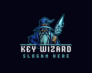 Magician Wizard Staff  logo design