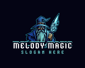 Magician Wizard Staff  logo design