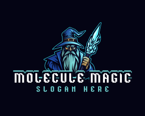 Magician Wizard Staff  logo design