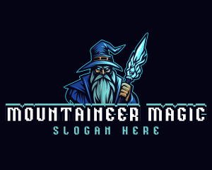 Magician Wizard Staff  logo design