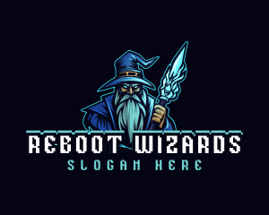 Magician Wizard Staff  logo design