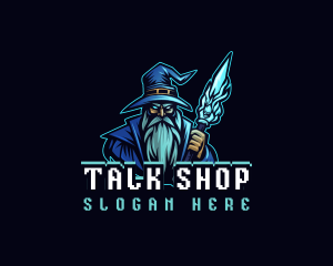 Magician Wizard Staff  logo design