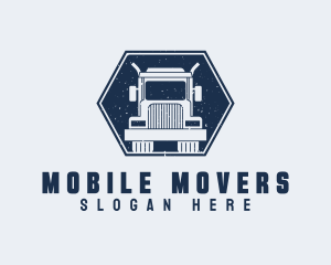 Rustic Hexagon Truck logo design