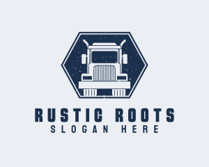 Rustic Hexagon Truck logo design